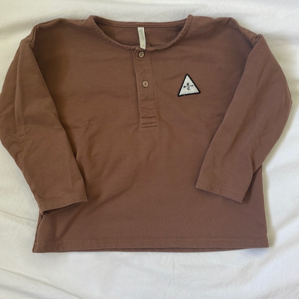 Rylee + Cru Brown Long Sleeve Tee
